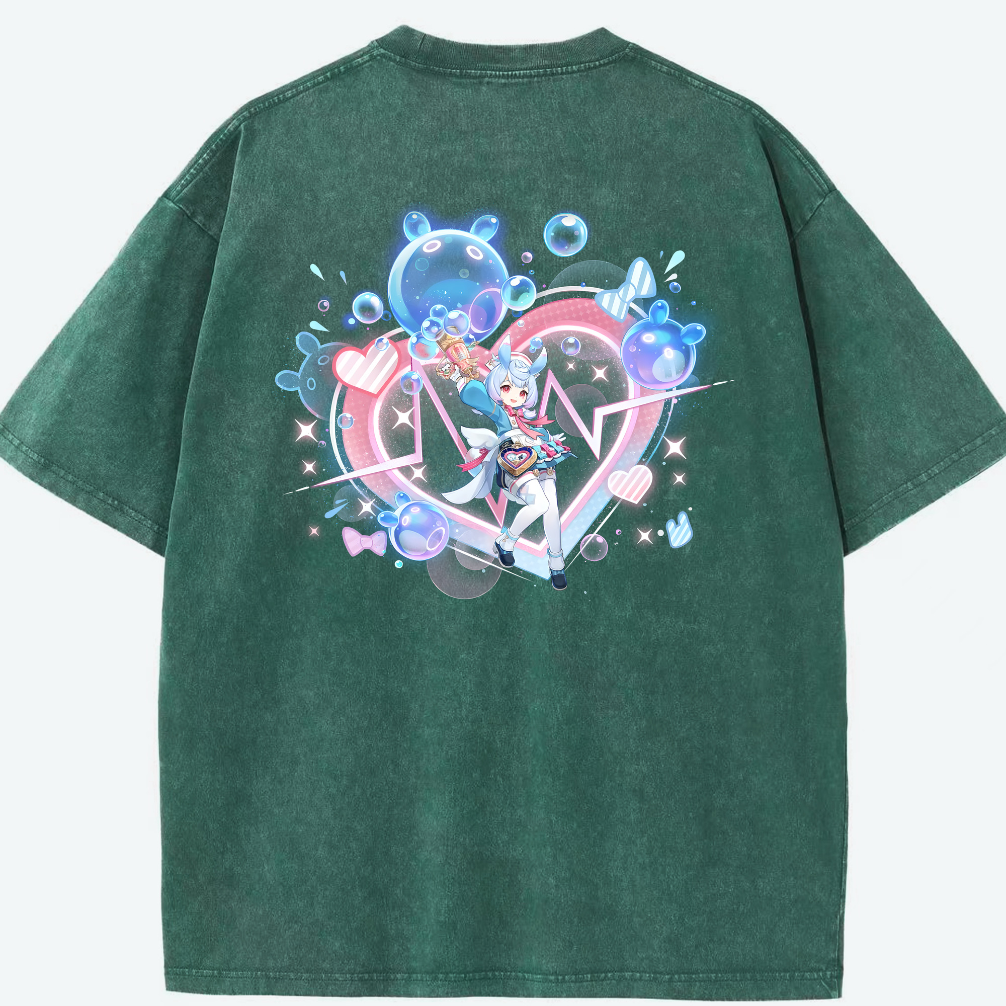 げんし神 シゲウィン genshin Shigewin 綿100% ヴィンテージ風 半袖Tシャツ（背面プリント）